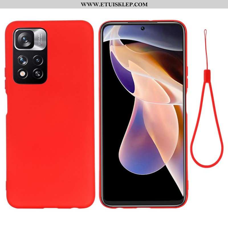 Futerały do Xiaomi Redmi Note 11 Pro Plus 5G Płynny Silikon Ze Smyczą